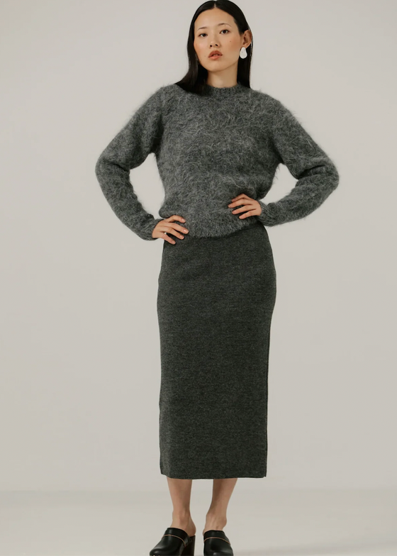 Bare Knitwear | Alpaca Knit Midi Skirt