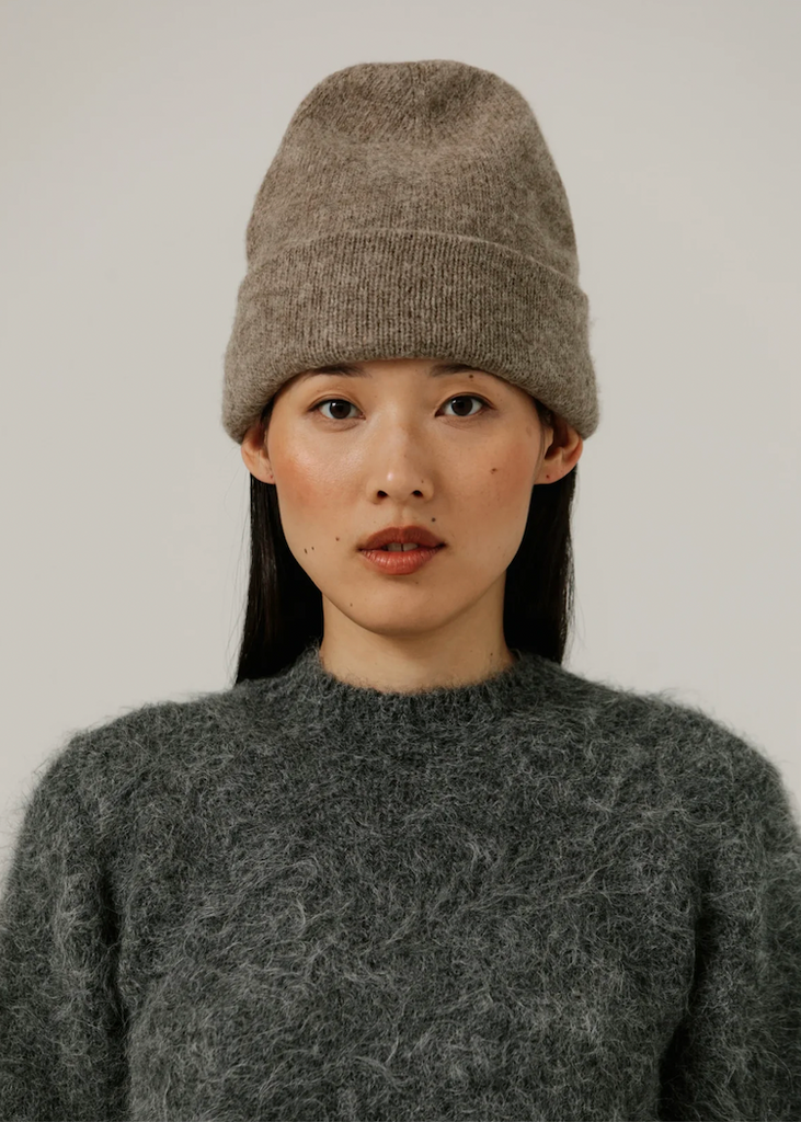 Bare Knitwear | Baby Alpaca Andes Beanie | Dark Fawn