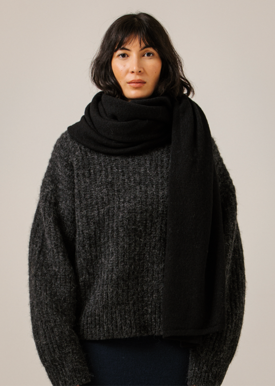 Bare Knitwear | Baby Alpaca Travel Wrap in Black