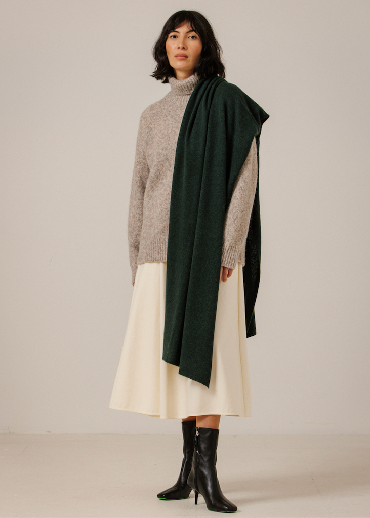 Bare Knitwear | Baby Alpaca Travel Wrap | Emerald