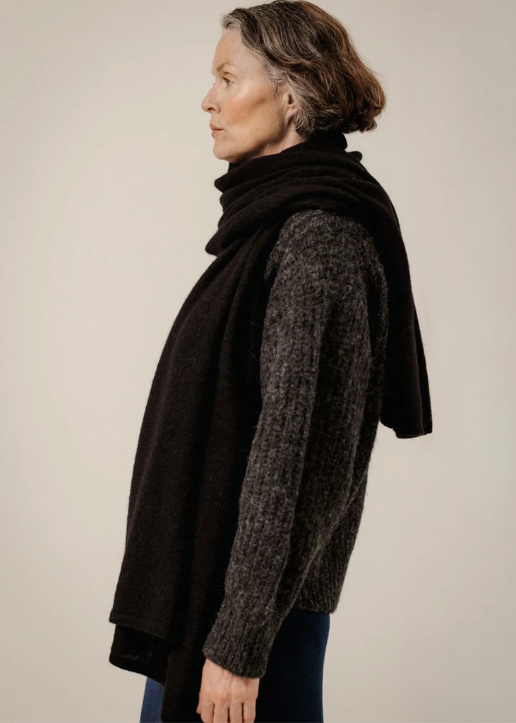 Bare Knitwear | Baby Alpaca Travel Wrap in Black