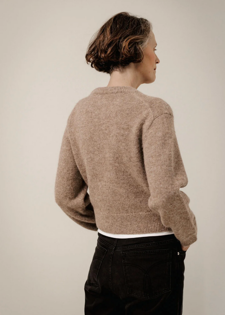 Bare Knitwear | Boxy Alpaca Crewneck in Dark Fawn