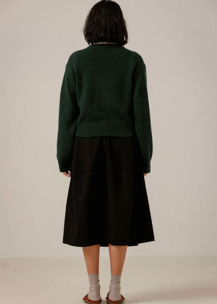 Bare Knitwear | Boxy Alpaca Crewneck in Emerald