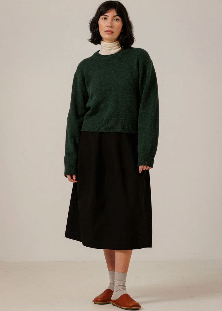 Bare Knitwear | Boxy Alpaca Crewneck in Emerald