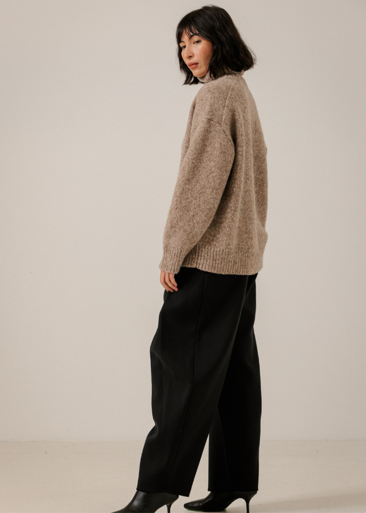 Bare Knitwear | Oversized Alpaca Turtleneck | Dark Fawn