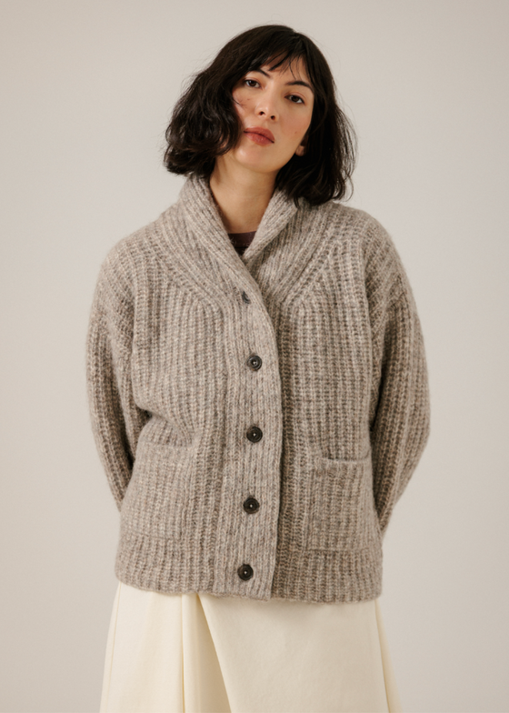 Bare Knitwear | Oversized Shawl Cardigan in Marble