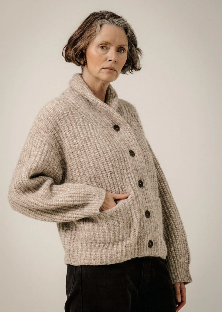 Bare Knitwear | Oversized Shawl Cardigan in Marble