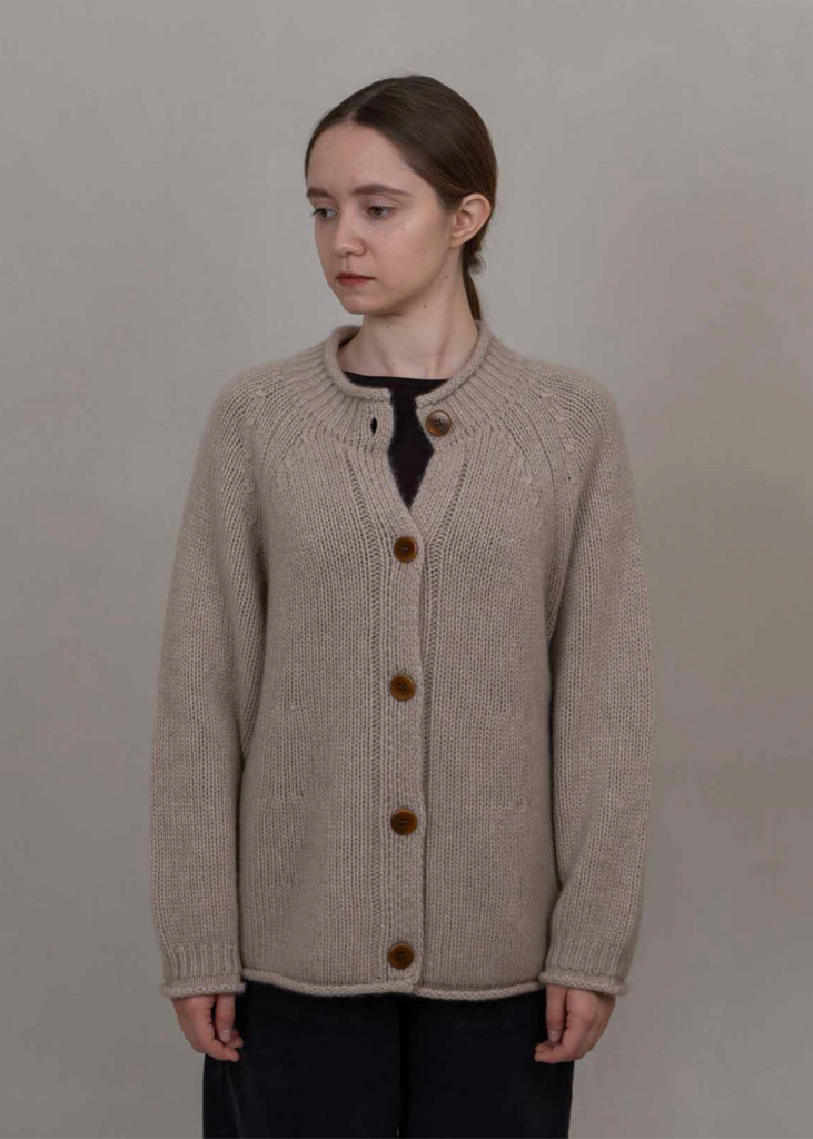 Oats + Rice | Juno Cashmere Cardigan | Beige
