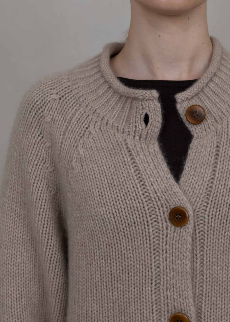 Oats + Rice | Juno Cashmere Cardigan | Beige