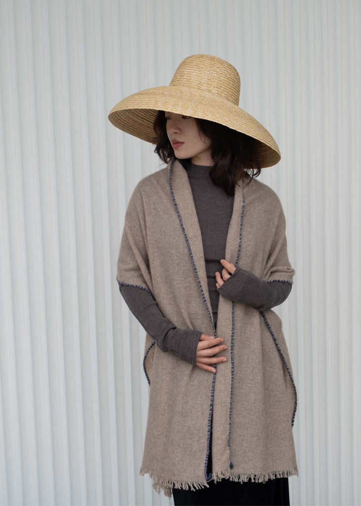 Oats + Rice | Weaver Cashmere Scarf | Beige