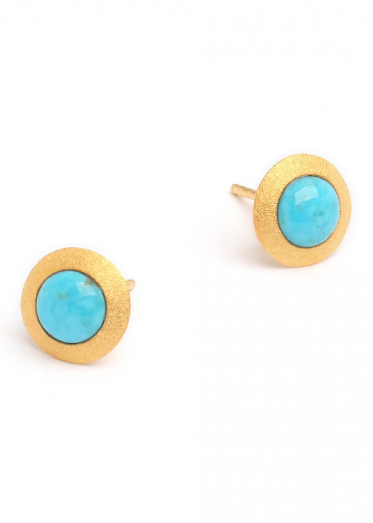 Bernd Wolf | Disca Gold Plate Blue Turquoise Earrings