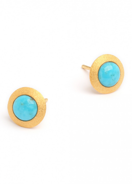 Bernd Wolf | Disca Gold Plate Blue Turquoise Earrings