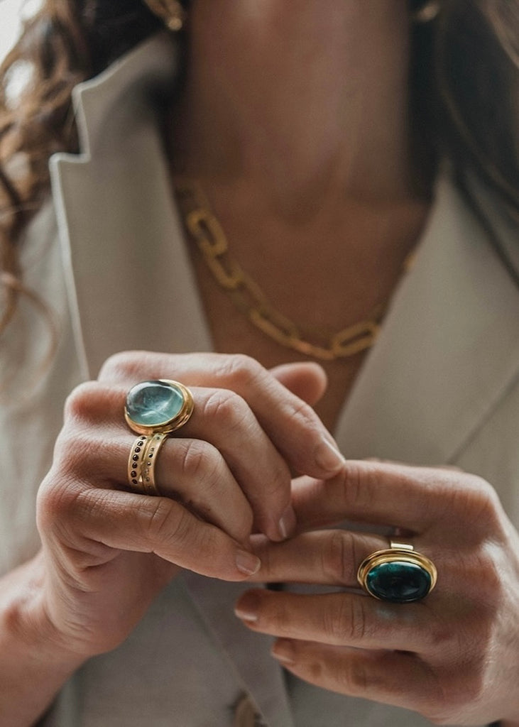 Big Sur | 10.2ct Oval Blue Tourmaline Ring