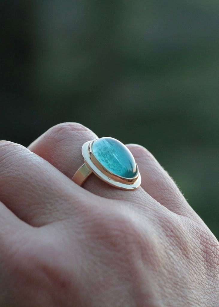 Big Sur | 10.2ct Oval Blue Tourmaline Ring