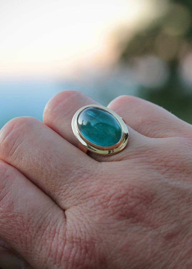 Big Sur | 10.2ct Oval Blue Tourmaline Ring