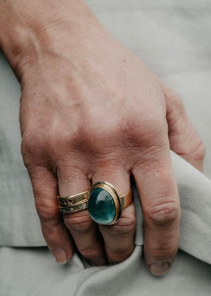 Big Sur | 10.2ct Oval Blue Tourmaline Ring