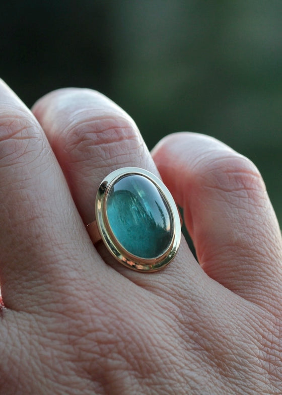 Big Sur | 10.2ct Oval Blue Tourmaline Ring