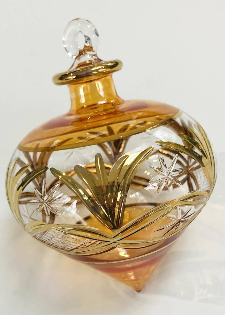 Blown Glass Ornament | Drop Amber