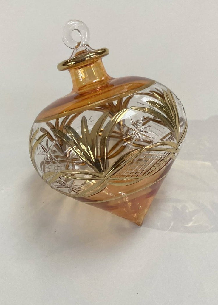 Blown Glass Ornament | Drop Amber