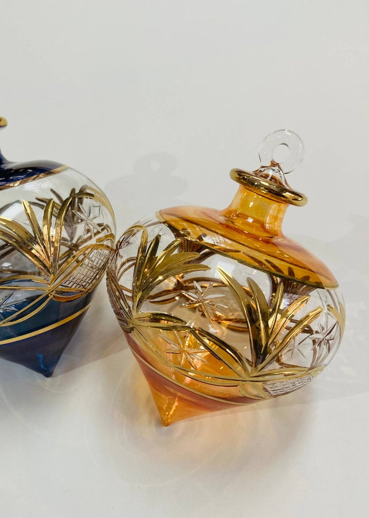 Blown Glass Ornament | Drop Amber
