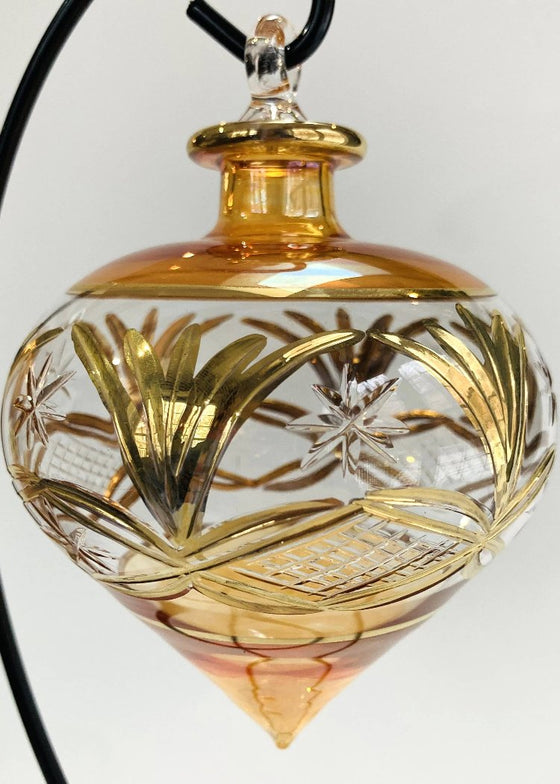 Blown Glass Ornament | Drop Amber