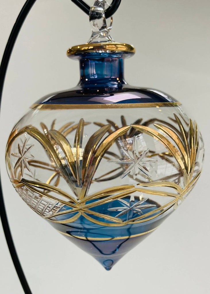 Blown Glass Ornament | Drop Blue