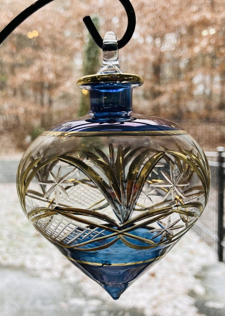 Blown Glass Ornament | Drop Blue