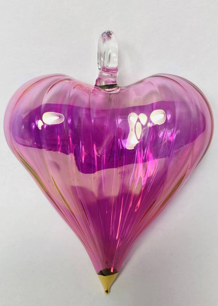Blown Glass Ornament | Pink Heart