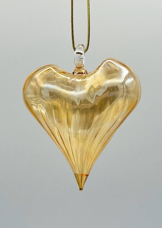 Blown Glass Ornament | Yellow Heart