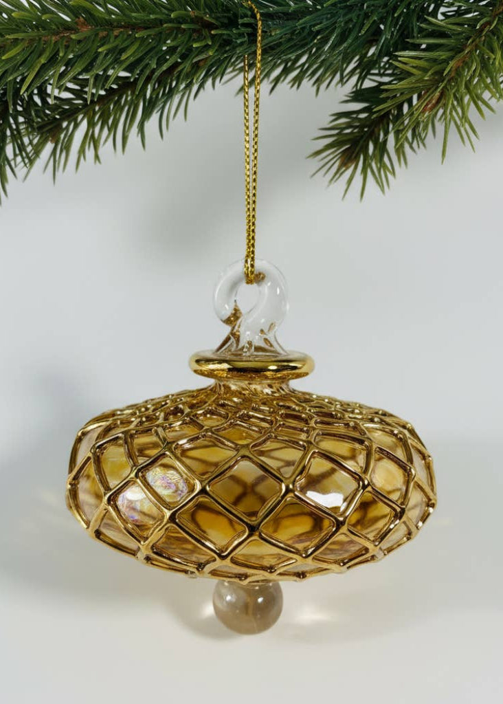 Blown Glass Small Ornament | Amber