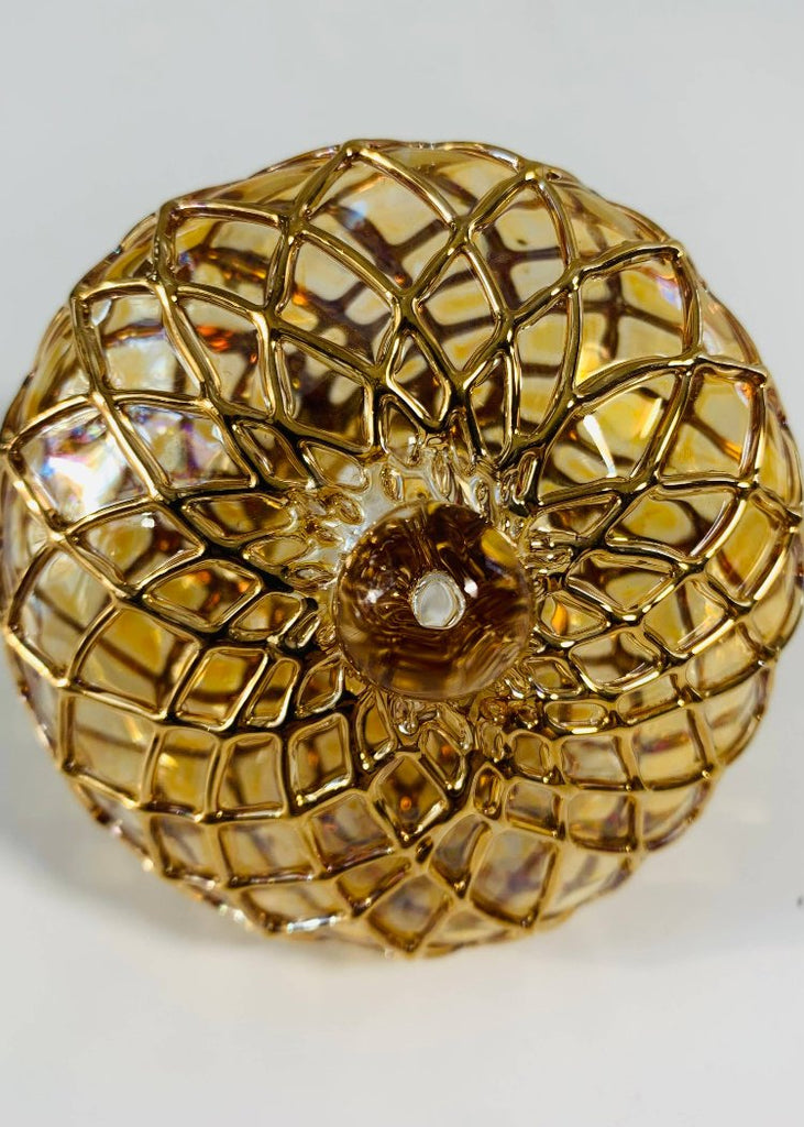 Blown Glass Small Ornament | Amber Diamond