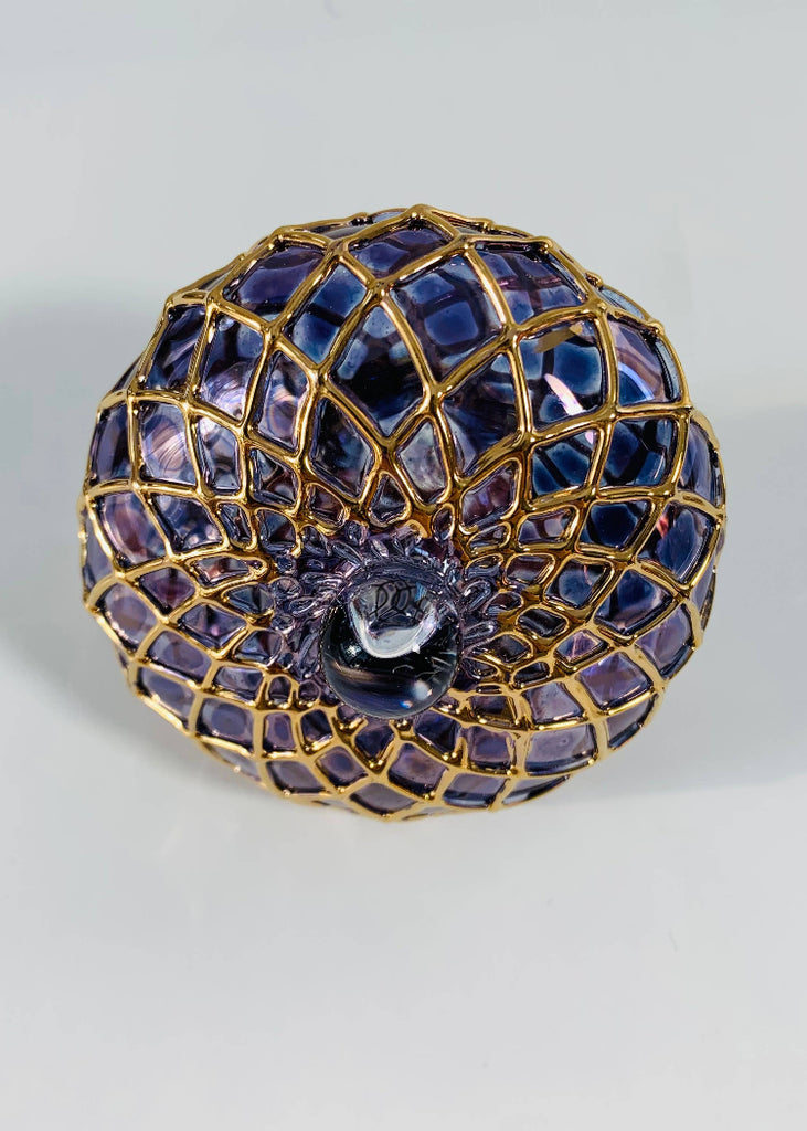 Blown Glass Small Ornament | Diamond Toupie | Purple