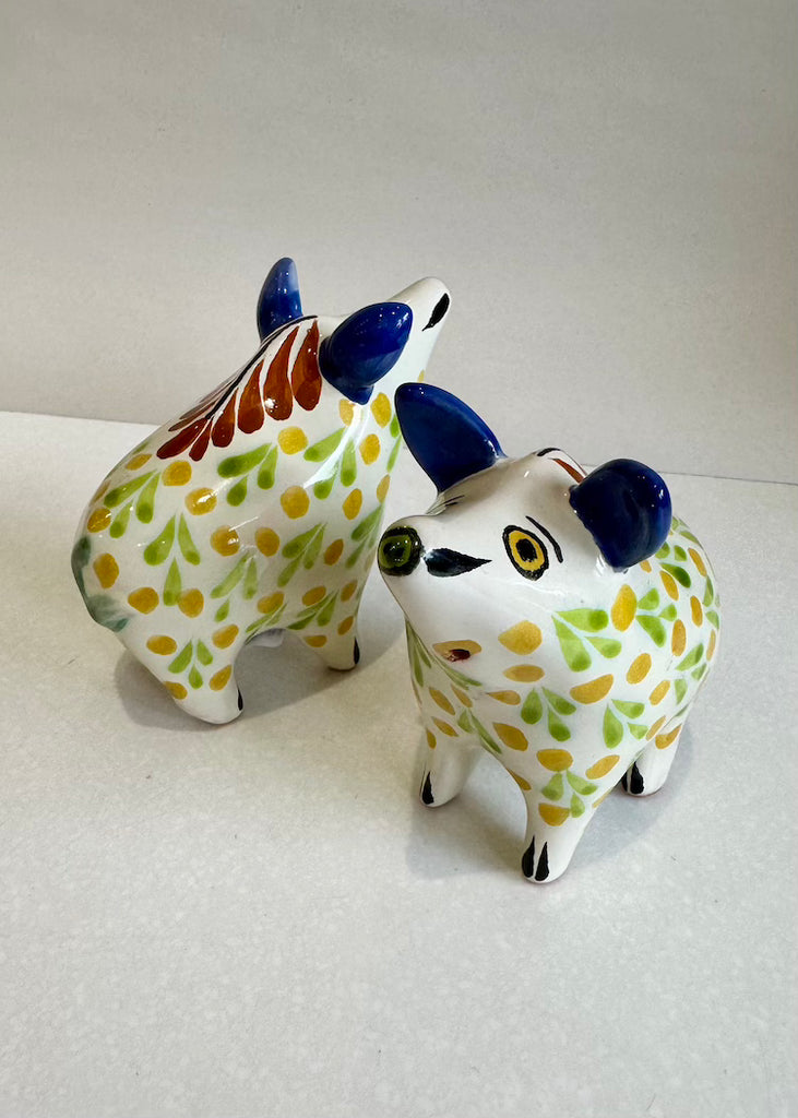 Wild Pig Salt + Pepper Set of Two Blue