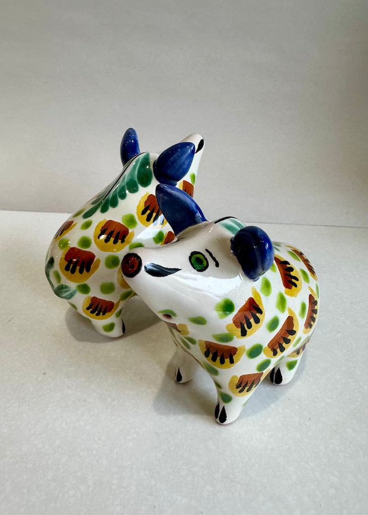 Wild Pig Salt + Pepper Set of Two Blue