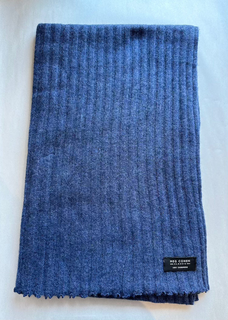 Meg Cohen | Cashmere Stole Scarf Heather Blue