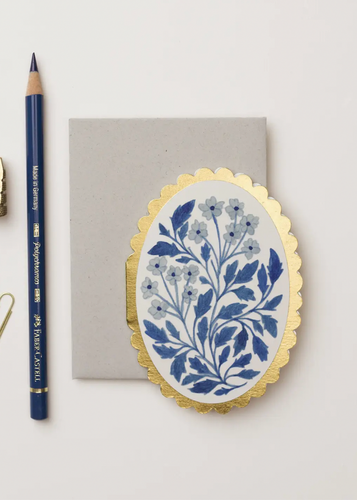 Wanderlust Paper Co | Blue Flora Mini Card