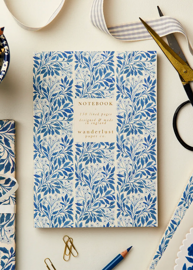 Wanderlust Paper Co | Blue Flora Notebook