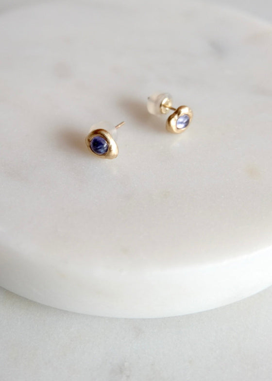 Occasionally Sweet | 14kg Petite Yui Blue Tourmaline Stud Earrings