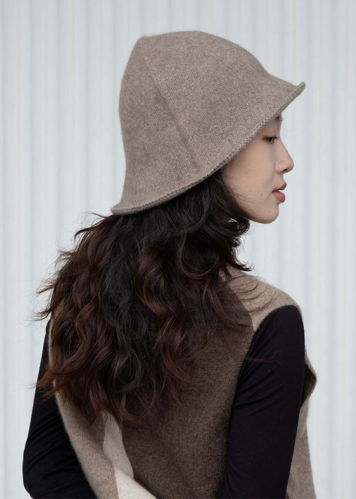 Oats + Rice | Cashmere Bucket Hat | Brown
