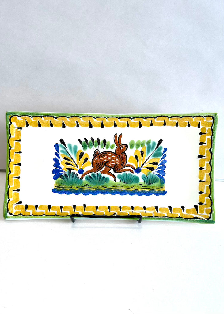 Gorky Gonzalez Pottery | Small Rectangular Plate Bunny