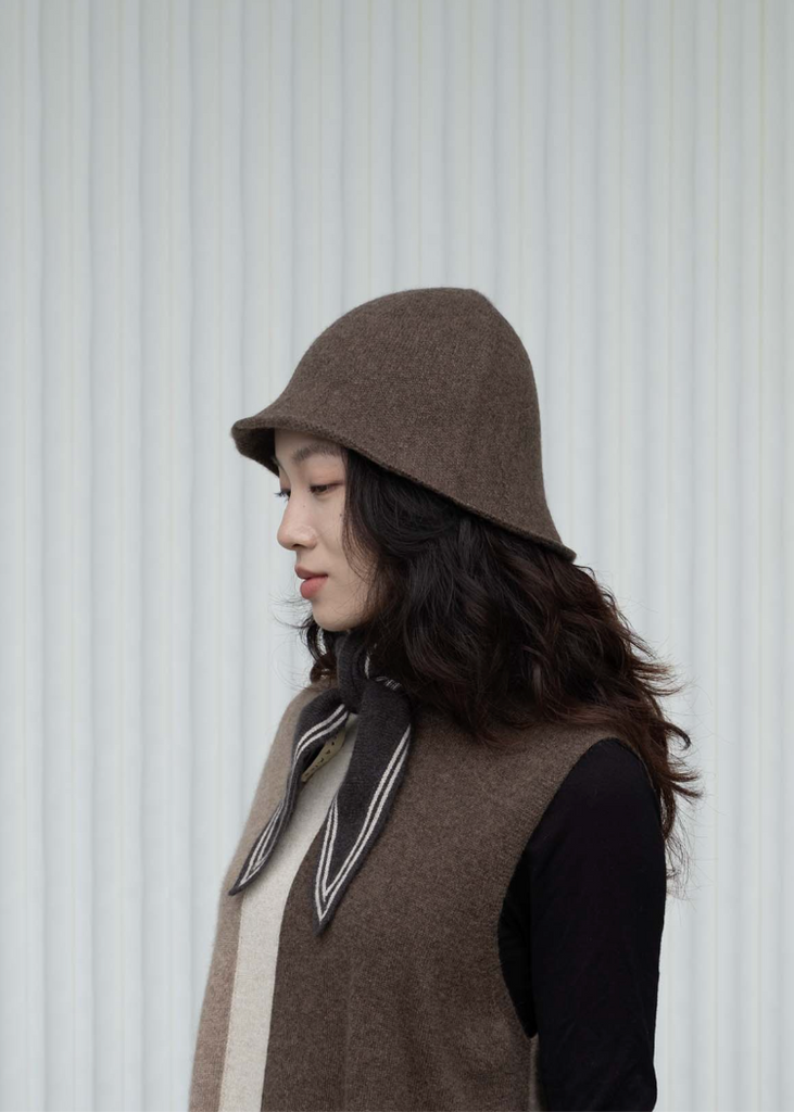 Oats + Rice | Cashmere Bucket Hat | Cacao