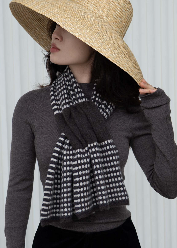 Oats + Rice | Coral Keyhole Cashmere Scarf | Cacao