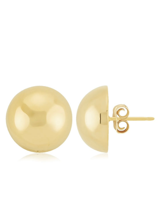Carla Corp | 14K Gold 12mm Polished Button Earrings