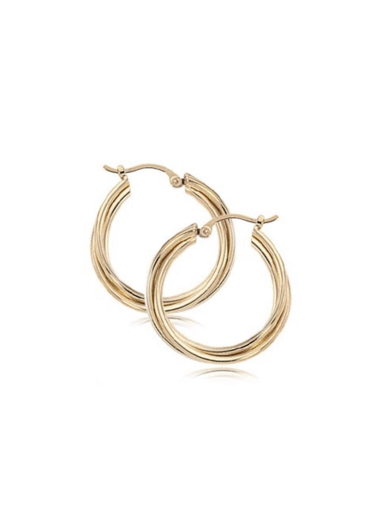 Carla Corp | 14K Gold Twist Hoop Earrings