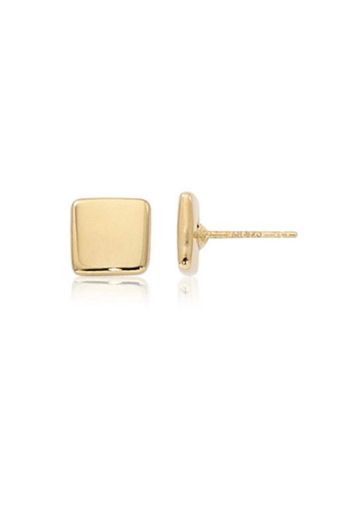 Carla Corp | 14K Gold 8mm Flat Square Stud Earrings