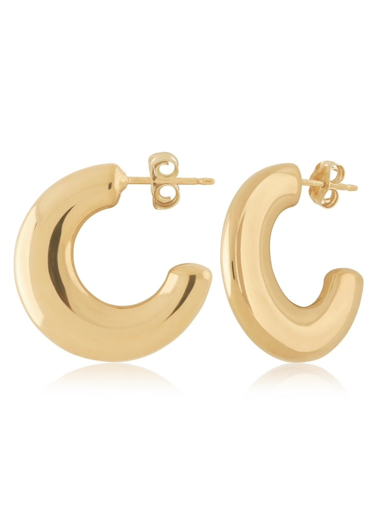 Carla Corp | 14K Gold Medium Flat Donut Hoop Earrings