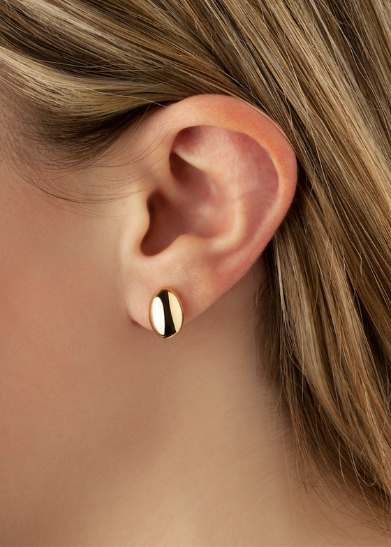 Carla Corp | 14K Gold Medium Oval Stud Earrings
