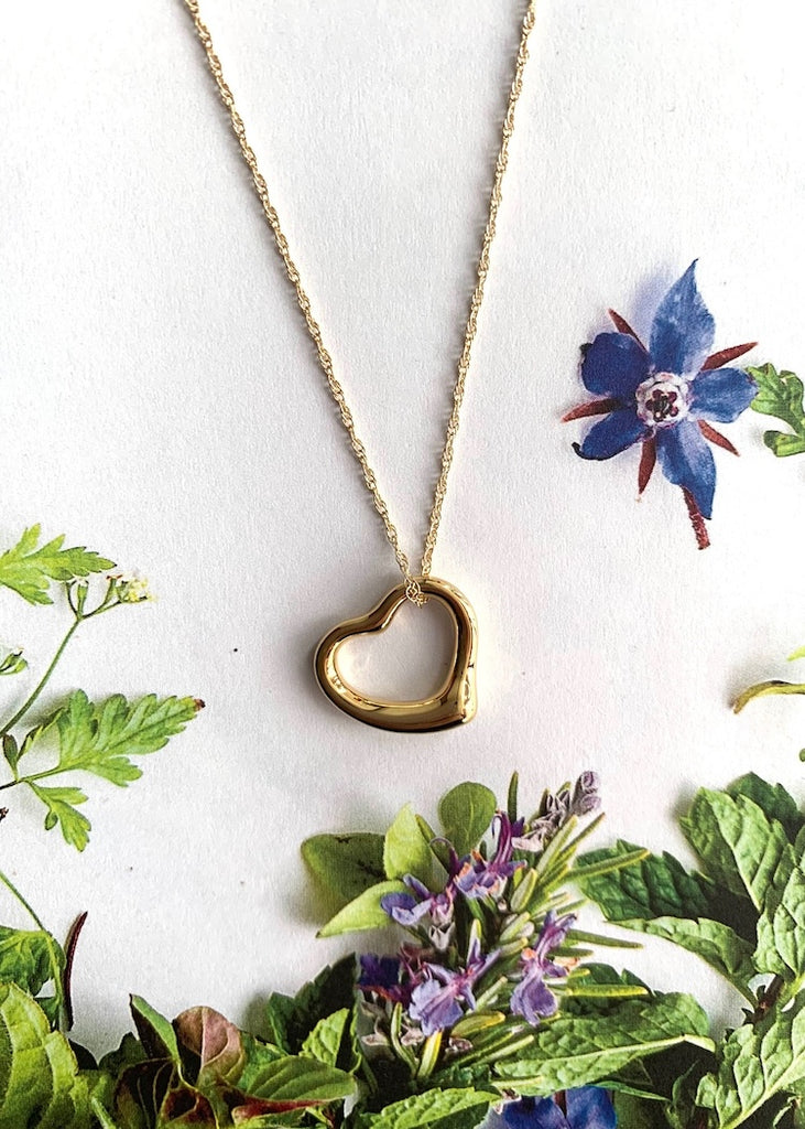 Carla Corp | 14K Gold Open Heart Pendant Necklace