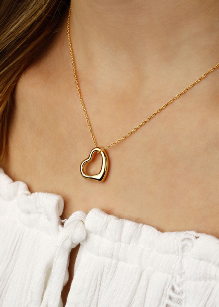 Carla Corp | 14K Gold Open Heart Pendant Necklace