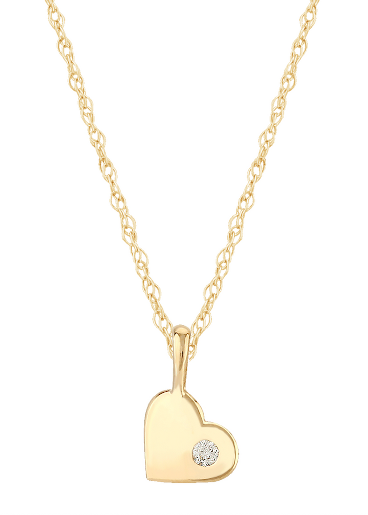 Carla Corp | 14K Gold Small Heart Pendant with Diamond Necklace